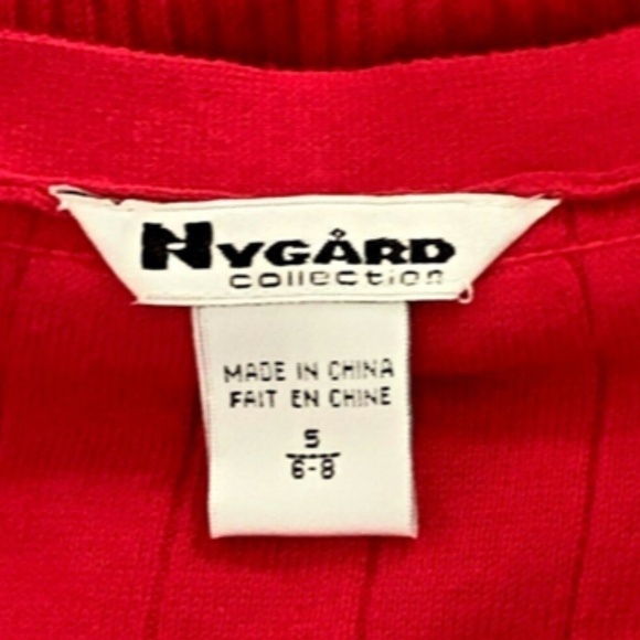 Nygard Collection  Sweater Dress Knit Ruffle Button Front Sz 6-8 #232E - Picture 5 of 7